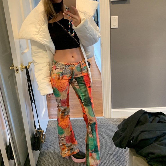 flare jeans renaissance print - Picture 3 of 9